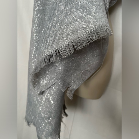 Studio Silver Wedding Shawl Sparkly Scarf Evening Shawl Wrap Metallic - Picture 4 of 6